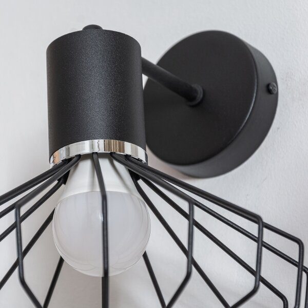 Nástěnná lampa SOLANO 1xE27/15W/230V černá/lesklý chrom