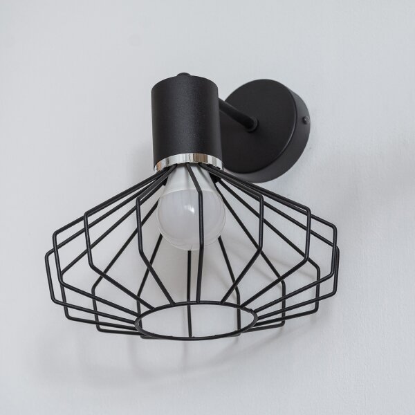 Nástěnná lampa SOLANO 1xE27/15W/230V černá/lesklý chrom