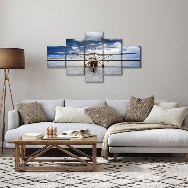 Obraz motorového letounu (125x70 cm)