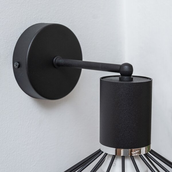 Nástěnná lampa SOLANO 1xE27/15W/230V černá/lesklý chrom