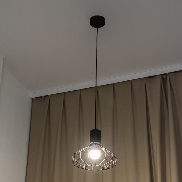 Lustr na lanku SOLANO 1xE27/15W/230V černá/lesklý chrom