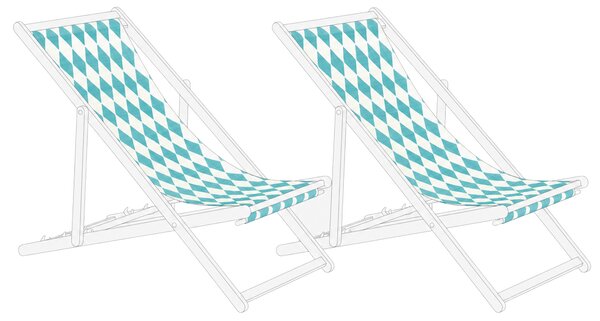 Sada 2 náhradních potahů na lehátko ANZIO/AVELLINO 113 x 44 cm Tyrkysová