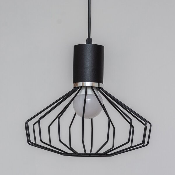 Lustr na lanku SOLANO 1xE27/15W/230V černá/lesklý chrom
