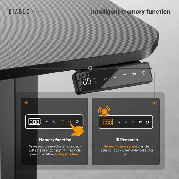 Výškově Nastavitelný Pracovní Stůl Diablo X-Tensio 1600 Černý