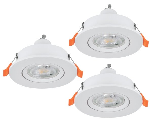 Eglo 902242 - SADA 3x LED Podh. bodové svítidlo BARRANCO 1xGU10/4,5W/230V bílá