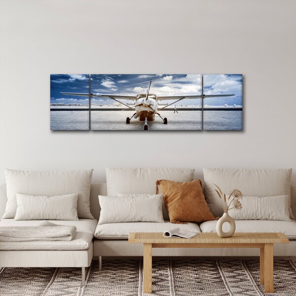 Obraz motorového letounu (170x50 cm)