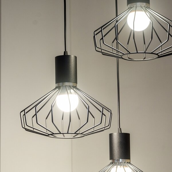 Lustr na lanku SOLANO 3xE27/15W/230V černá/lesklý chrom