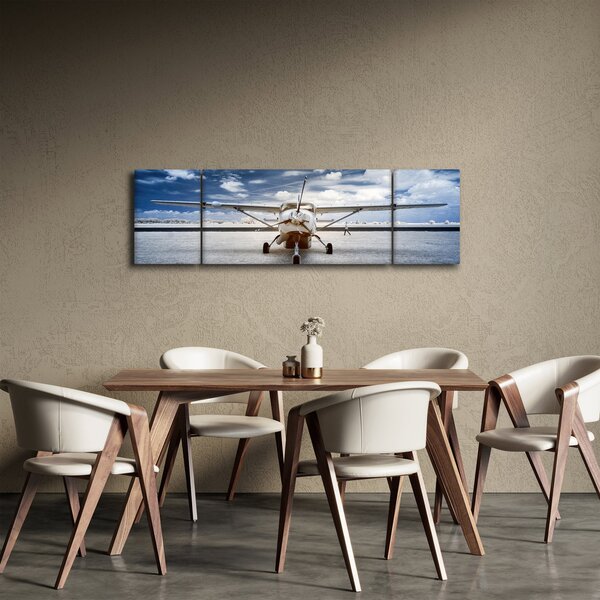 Obraz motorového letounu (170x50 cm)