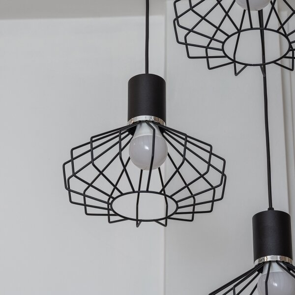 Lustr na lanku SOLANO 3xE27/15W/230V černá/lesklý chrom