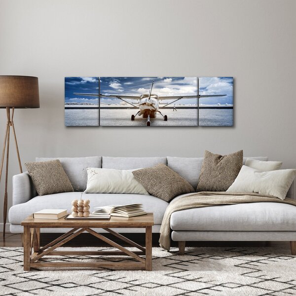 Obraz motorového letounu (170x50 cm)