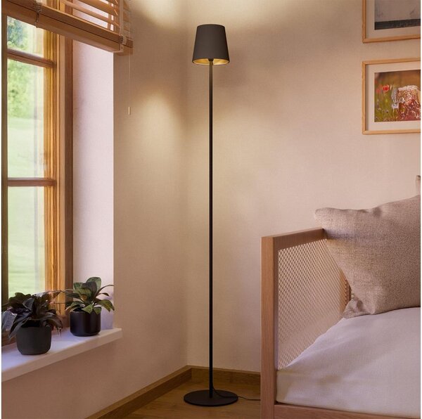 Eglo 901111 - Stojací lampa FIORANA 1xE14/7,5W/230V černá/hnědá
