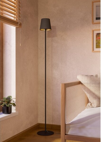 Eglo 901111 - Stojací lampa FIORANA 1xE14/7,5W/230V černá/hnědá