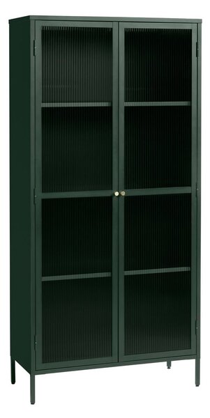 Tmavě zelená kovová vitrína 90x190 cm Bronco – Unique Furniture