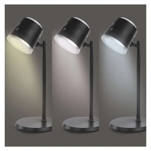 EMOS Černá LED stolní nabíjecí magnetická lampa Abbie 4v1 6W Z7636B