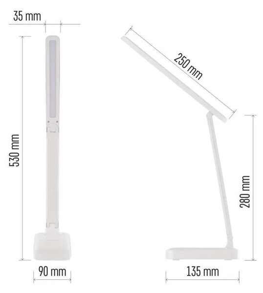 EMOS Bílá LED stolní nabíjecí lampička Amy 5W Z7631
