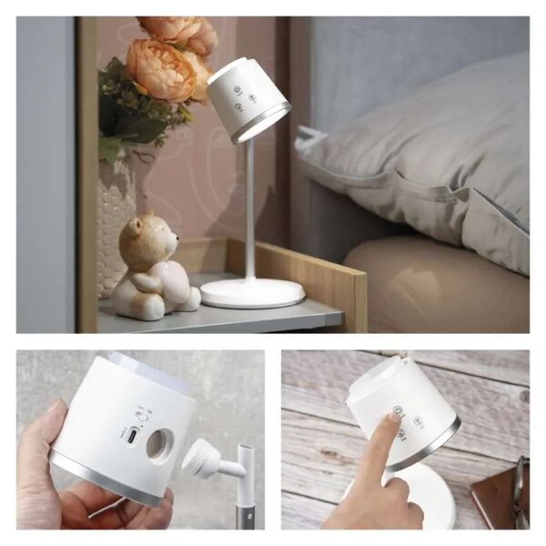 EMOS Bílá LED stolní nabíjecí magnetická lampa Abbie 4v1 6W Z7636W