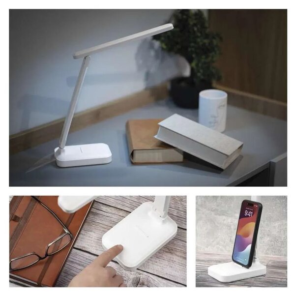EMOS Bílá LED stolní nabíjecí lampička Amy 5W Z7631