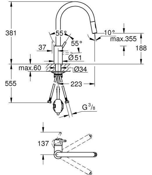 GROHE 31483002 - Dřezová baterie CONCETTO lesklý chrom