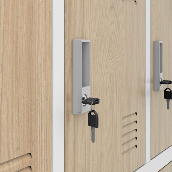 Skříňka pro zaměstnance s 12 uzamykatelnými boxy, bílá / dub sonoma, 900x1850x400 mm: MARCIN Eco Design