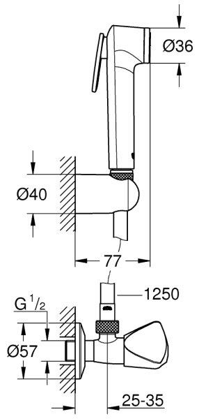 GROHE 27514001 - Ruční bidetová sprcha TEMPESTA-F TRIGGER SPRAY 30 36 mm chrom