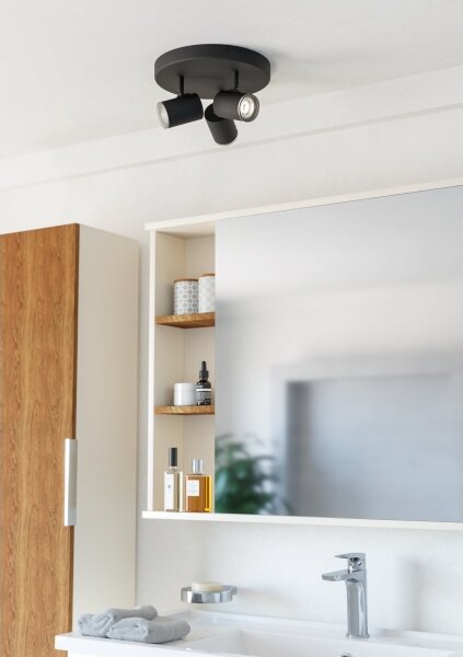 Eglo 901965 - Koupelnové bodové svítidlo CONSUMA 3xGU10/5W/230V IP44 černá