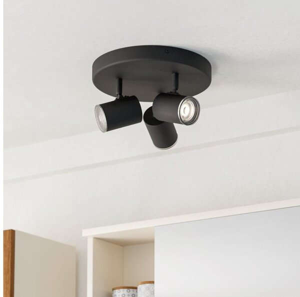 Eglo 901965 - Koupelnové bodové svítidlo CONSUMA 3xGU10/5W/230V IP44 černá