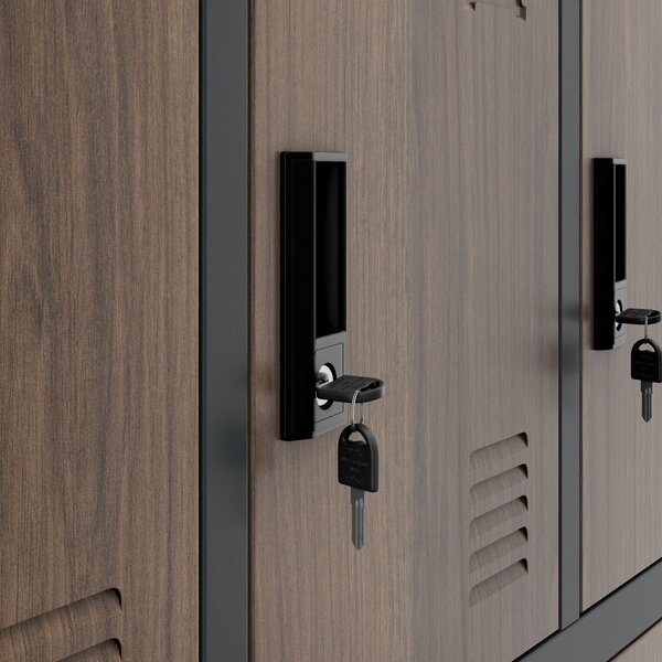 Skříňka pro zaměstnance s 12 uzamykatelnými boxy, bílá antracit/ořech, 900x1850x400 mm: MARCIN Eco Design