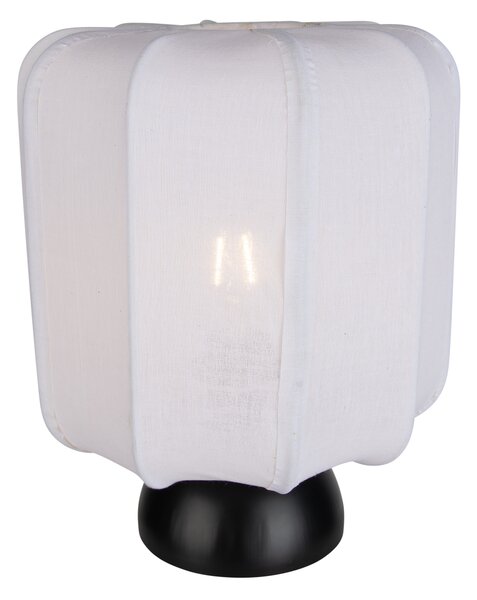 Japandi stolní lampa černá s bílým stínidlem - Nori