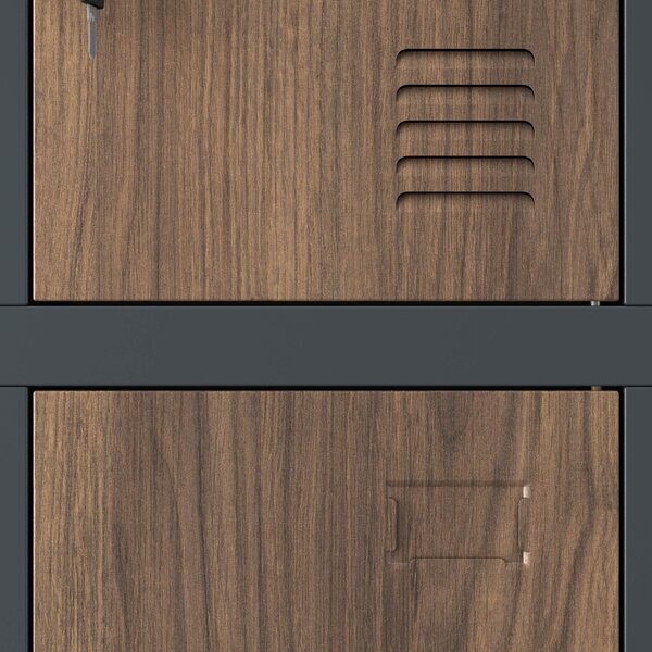 Skříňka pro zaměstnance s 12 uzamykatelnými boxy, bílá antracit/ořech, 900x1850x400 mm: MARCIN Eco Design