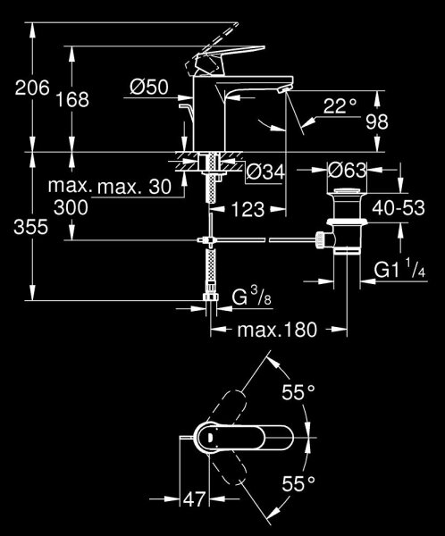 GROHE 23325000 - Umyvadlová baterie EUROSMART COSMOPOLITAN velikost M chrom