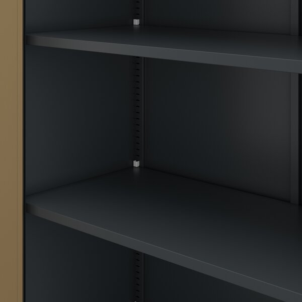 Kovová kancelářská skříň na dokumenty široká bílá antracit/ořech, 1150x1850x400 mm: JAN II Eco Design