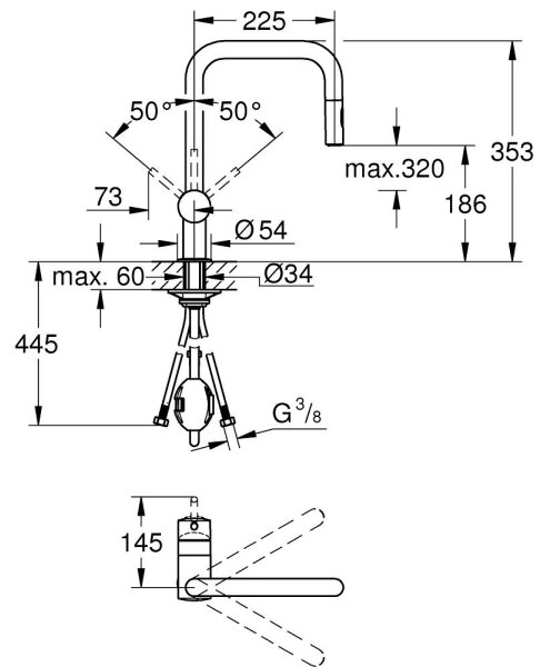 GROHE 32322002 - Dřezová baterie A lesklý chrom