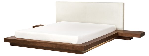 LED postel Buklé ZEN 160 x 200 cm LED Hnědý jasan