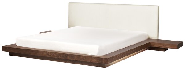 LED postel Buklé ZEN 180 x 200 cm LED Hnědý jasan