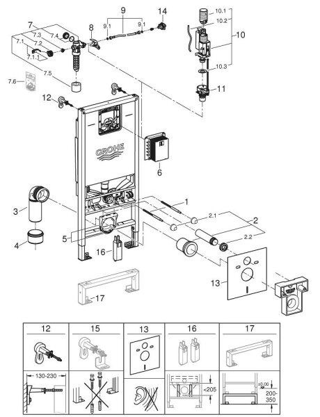 GROHE 36509SH0 - Sprchová toaleta Sensia Sada 4v1 RAPID SLX 1,13 m