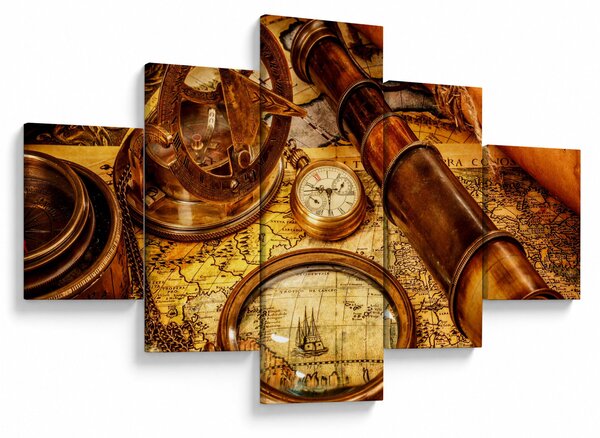 Obraz - Historické pomůcky námořníků (125x70 cm)