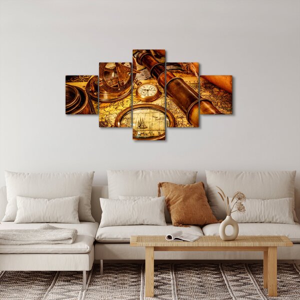 Obraz - Historické pomůcky námořníků (125x70 cm)