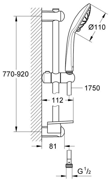 GROHE 27226001 - Sprchový set EUPHORIA 110 Massage 900 mm lesklý chrom