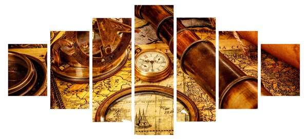 Obraz - Historické pomůcky námořníků (210x100 cm)
