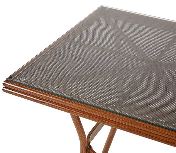 Zahradní jídelní stůl CASPRI II 80 cm 80 cm Sklo Šedá