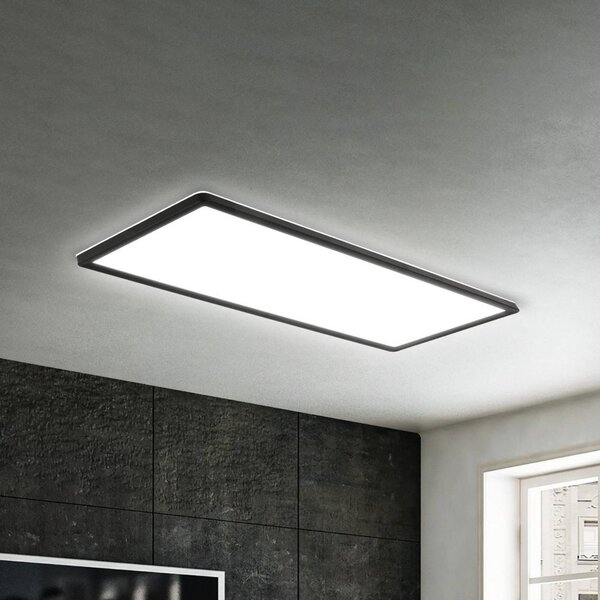 Briloner LED panel pro povrchovou montáž Slim 58x20cm zapnuto/vypnuto 4000K černá, Černá, Pracovna / kancelář, Plast, Moderní
