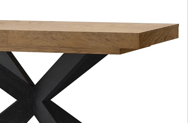 Szynaka Jídelní rozkládací stůl Cozy 39 z masivu 160/210 cm dub Rustikal/černý