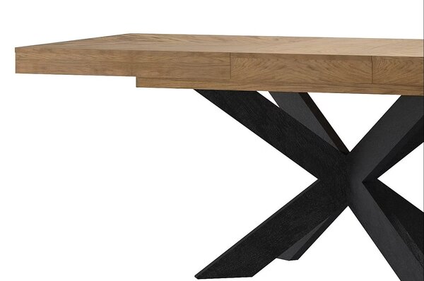 Szynaka Jídelní rozkládací stůl Cozy 39 z masivu 160/210 cm dub Rustikal/černý