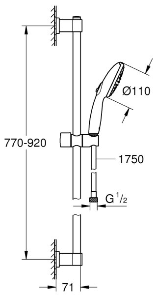 GROHE 269542431 - Sprchový set VITALIO START 110 900 mm černá