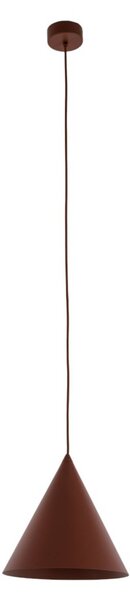 TK Lighting Závěsné světlo Cono, jednoplamenné, Ø 27 cm, cihlově červené, stmívatelný, Červená, Obývací pokoj / jídelna, kov, Moderní