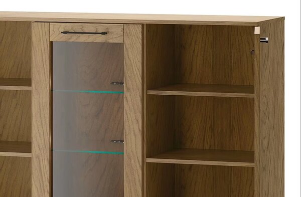 Szynaka Komoda Cozy 45 z masivu s LED osvětlením 140 cm dub Rustikal
