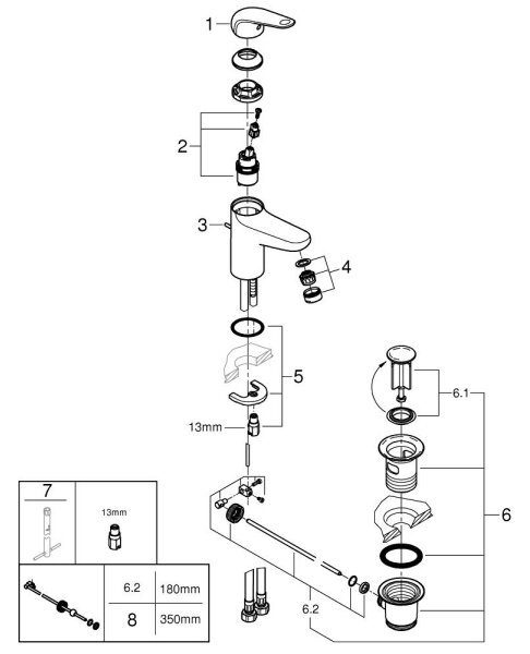 GROHE 24325001 - Umyvadlová baterie SWIFT DN 15 velikost M lesklý chrom