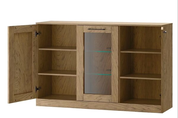Szynaka Komoda Cozy 45 z masivu s LED osvětlením 140 cm dub Rustikal