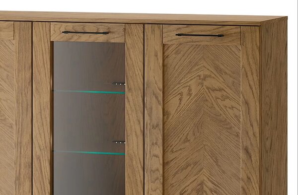 Szynaka Komoda Cozy 45 z masivu s LED osvětlením 140 cm dub Rustikal