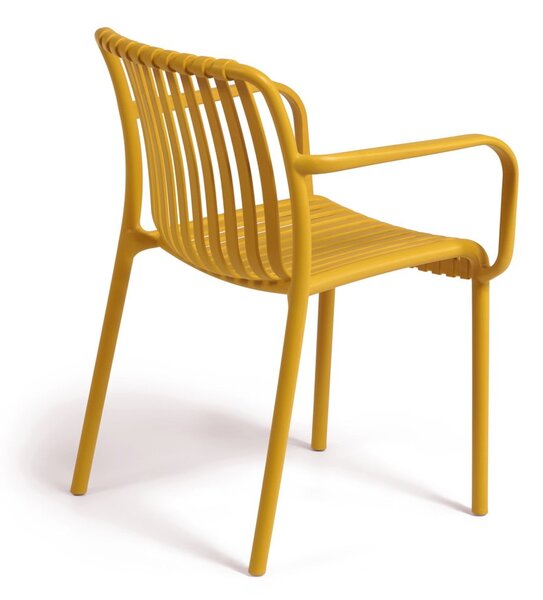 Hořčicově žlutá zahradní židle Kave Home Isabellini